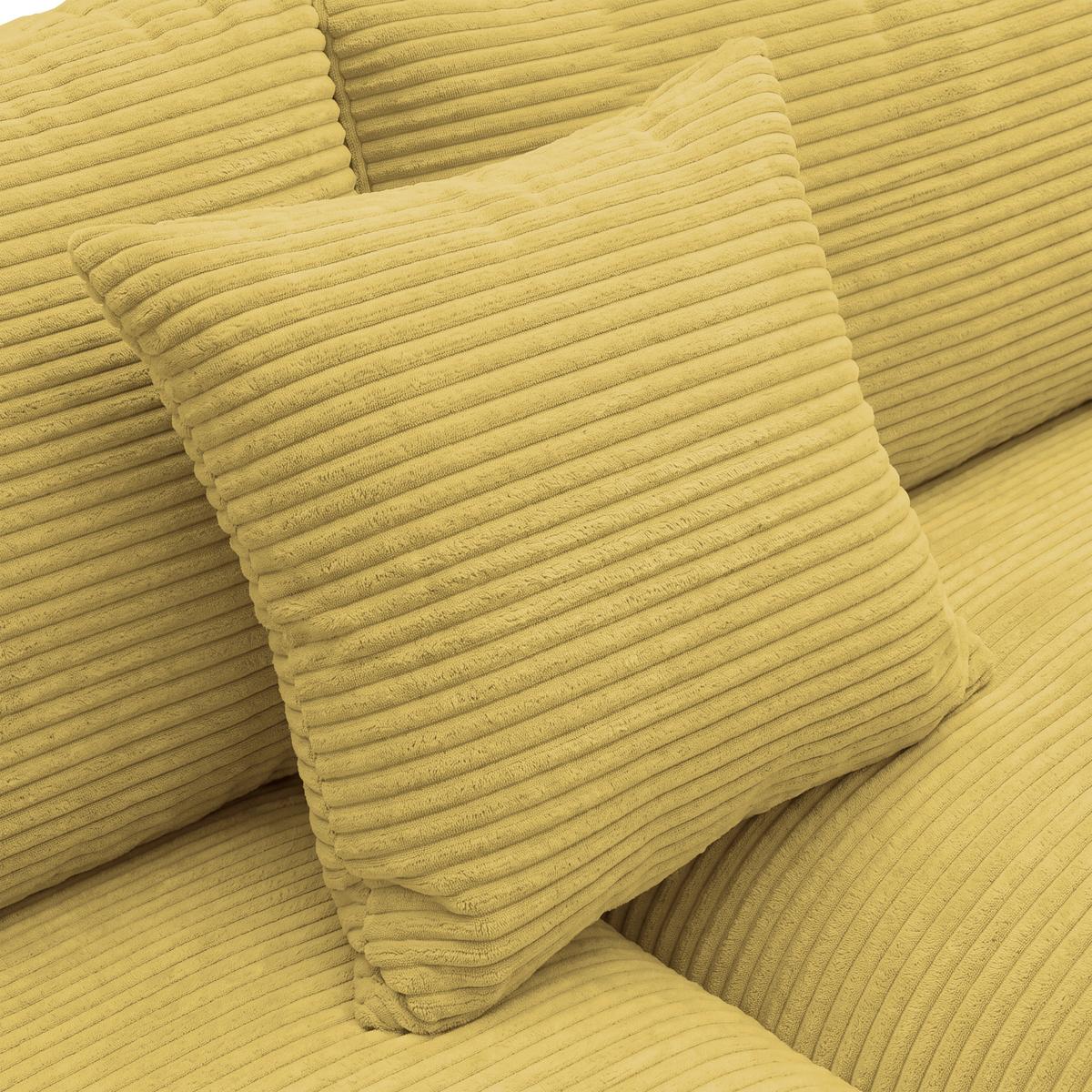 Ecksofa Pedro Senfgelb - Senfgelb/Schwarz, MODERN, Kunststoff/Textil (300/190cm) - Mömax