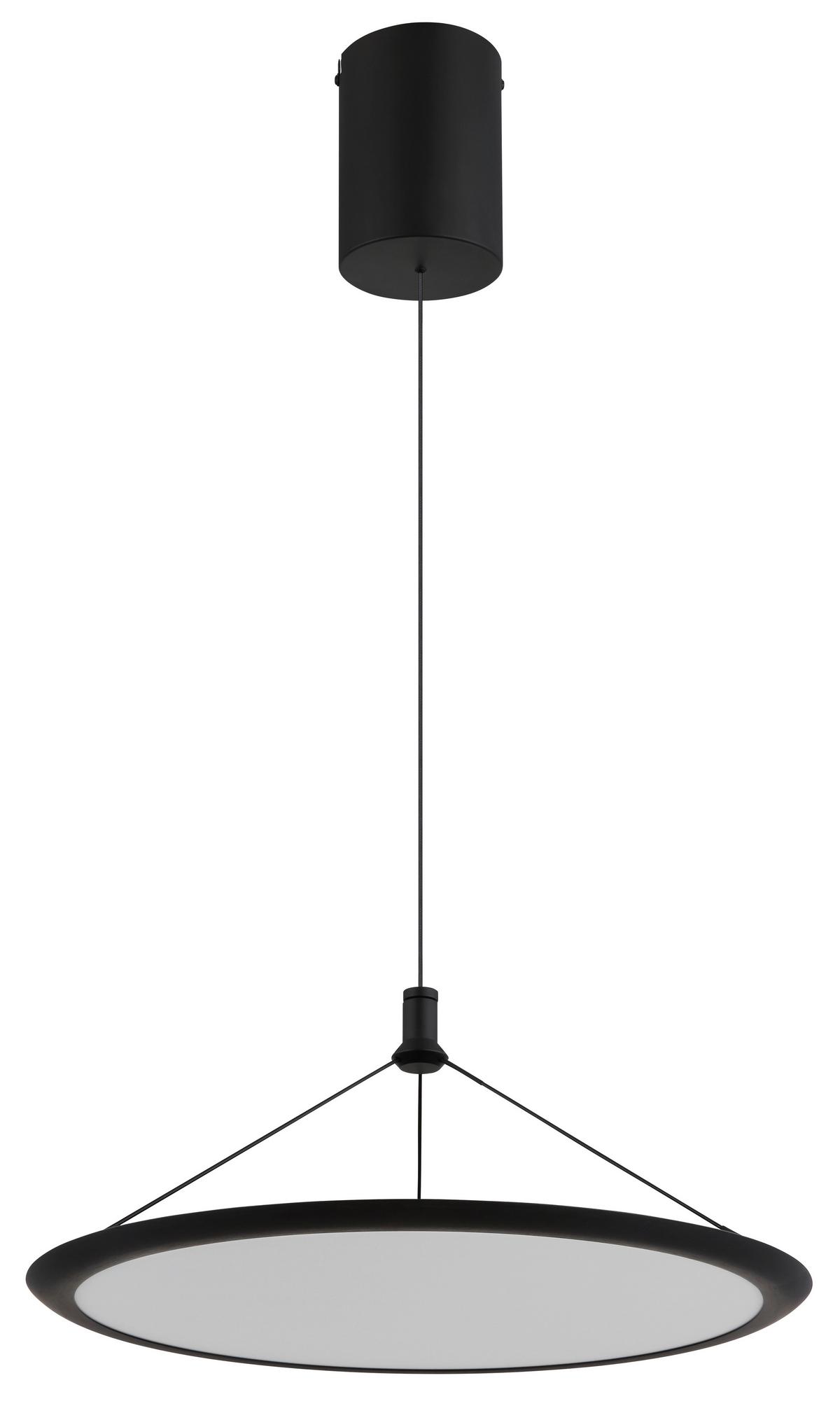 Viseča Led-svetilka Suna, S Sijalko - črna/opal, Design, kovina/umetna masa (50,8/150cm) - Globo