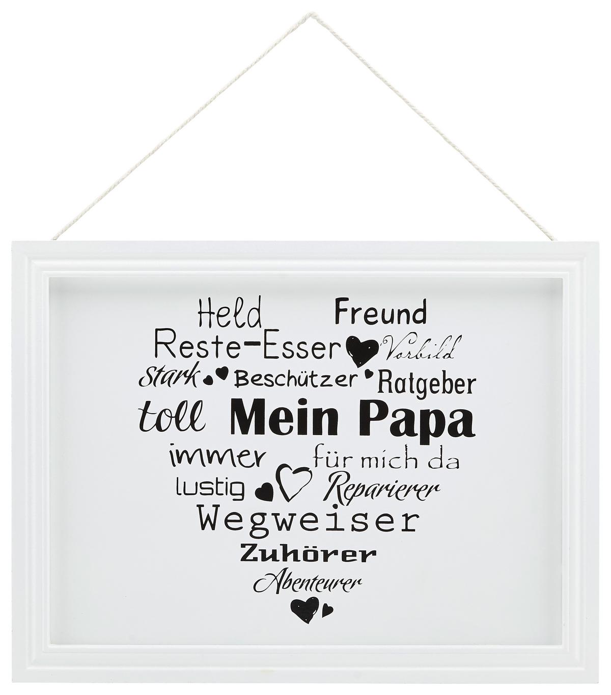 Dekoschild Jana II mit diversen Sprüchen - Weiss/Schwarz, Modern, Holzwerkstoff (3/30/40cm) - Modern Living