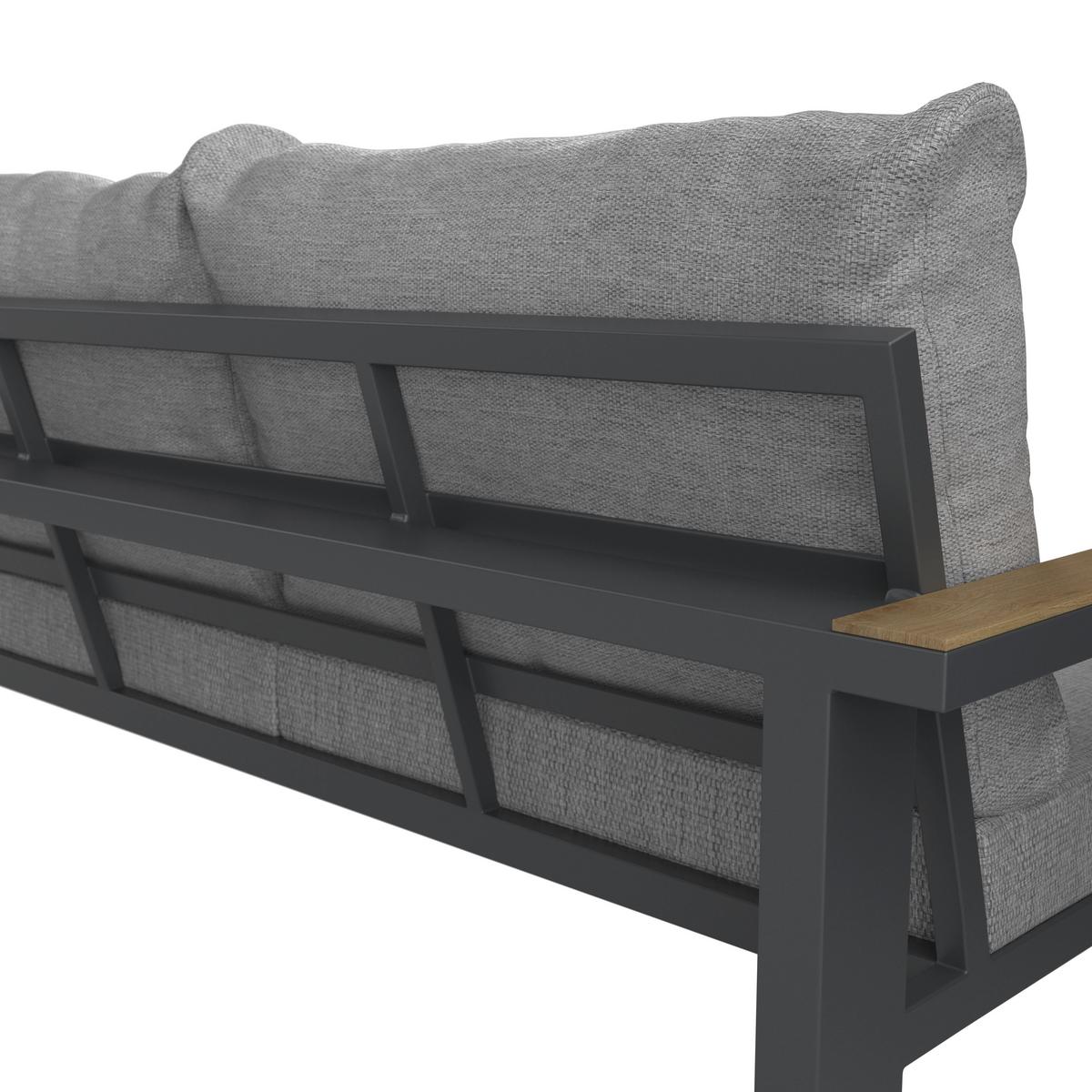 Loungegarnitur "Melina", hell- grau/dunkelgrau, Olefingewebe - Dunkelgrau/Hellgrau, Modern, Holz/Textil (272/79/84cm) - Bessagi Garden