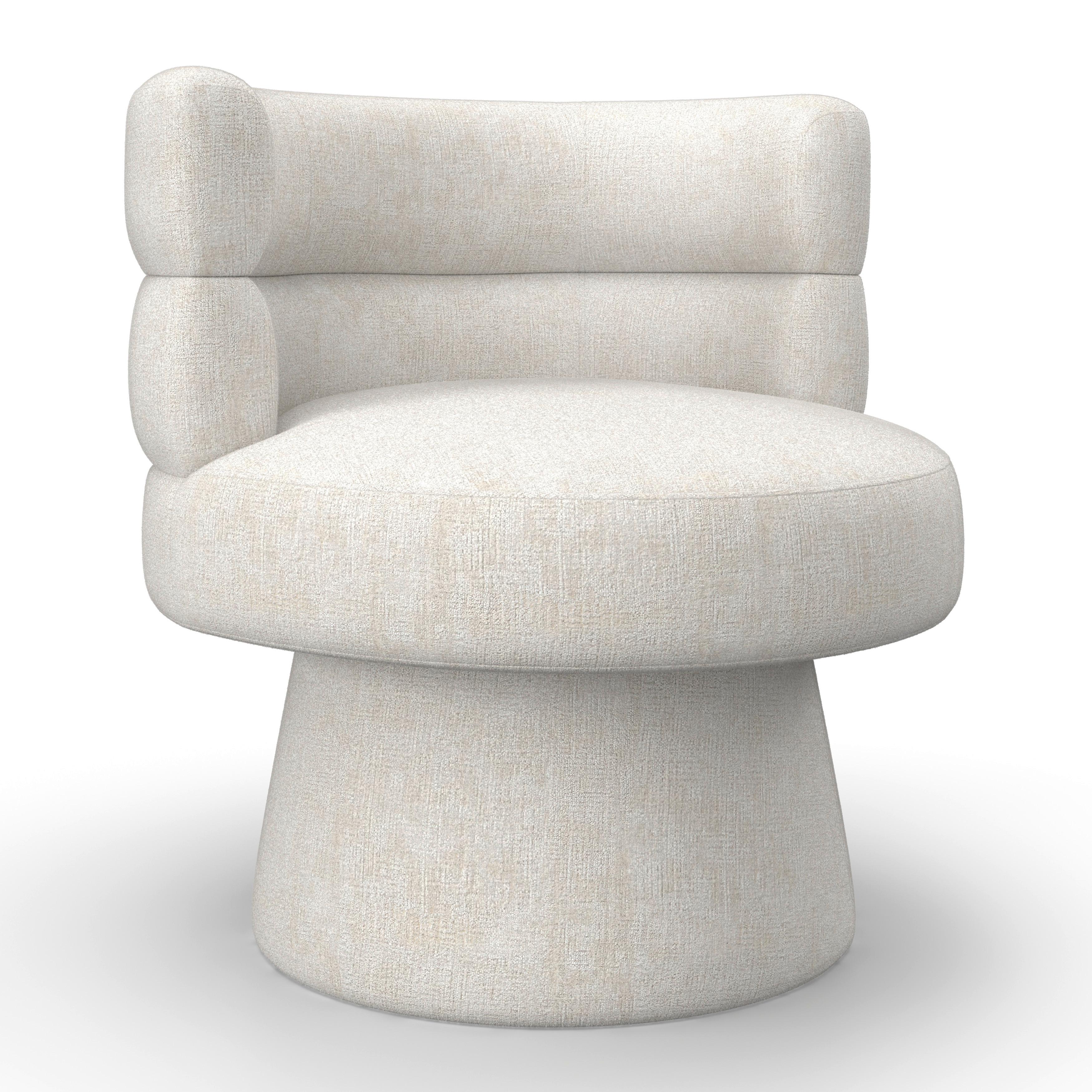 Stuhl Julina Creme Chenille Gepolstert - Creme, MODERN, Holz/Textil (71/74/72cm) - Bessagi Home