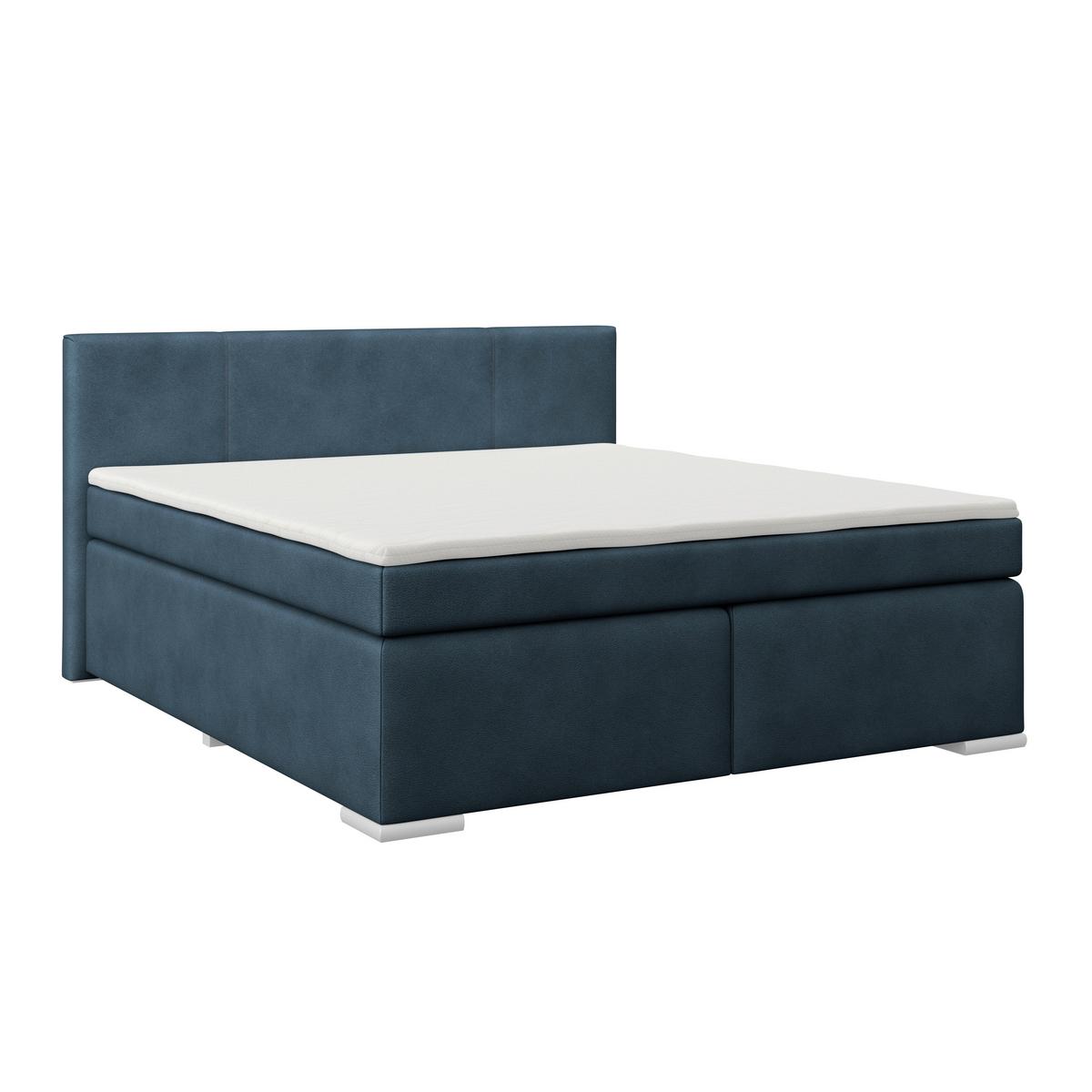 Boxspring Krevet Mira - boje sedefa/tamno plava, Konvencionalno, drvo/metal (160/200cm) - Best Price