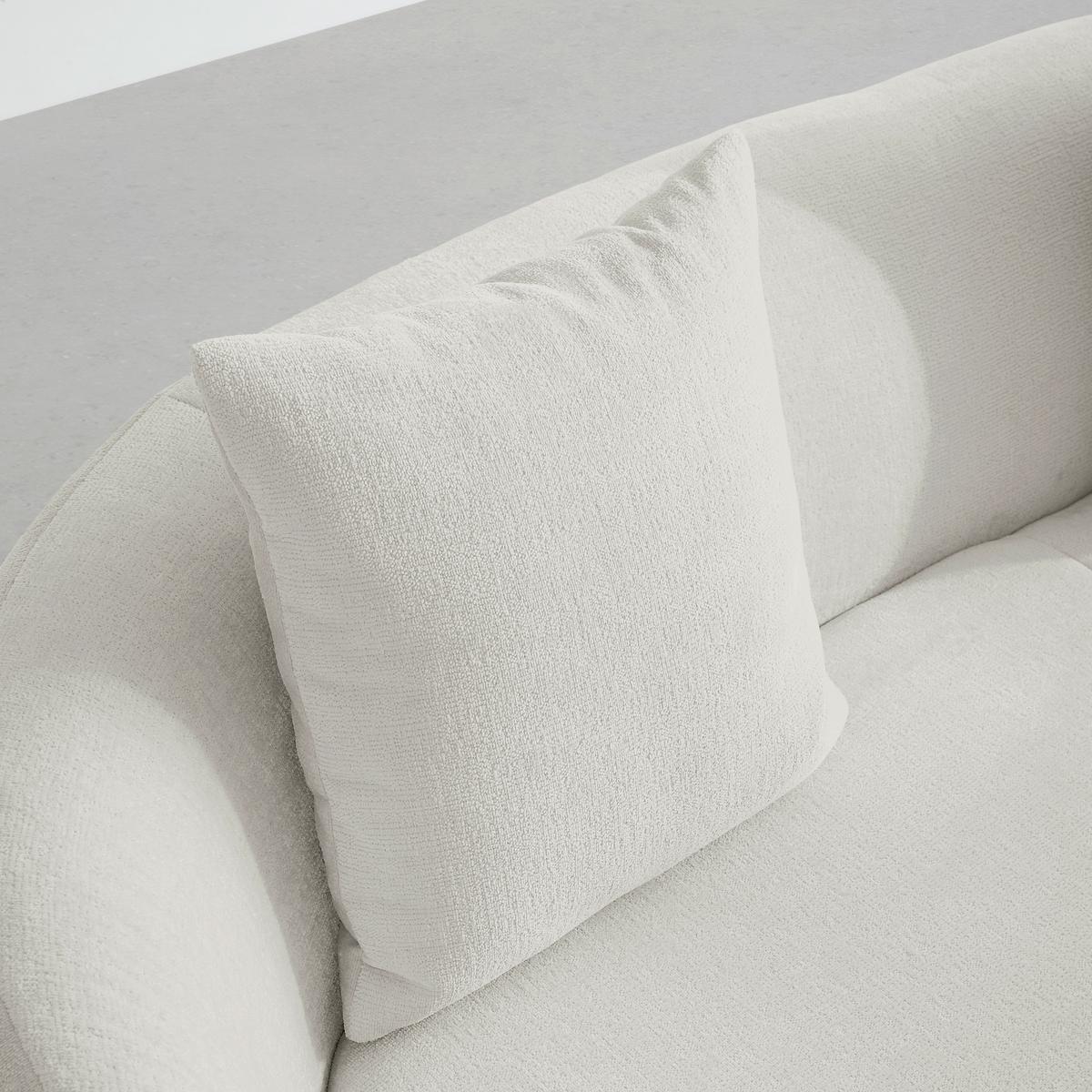 Bigsofa Leonas in Beige runde Form, inkl. 2 Kissen - Beige/Schwarz, MODERN, Kunststoff/Textil (235/72/110cm) - Premium Living