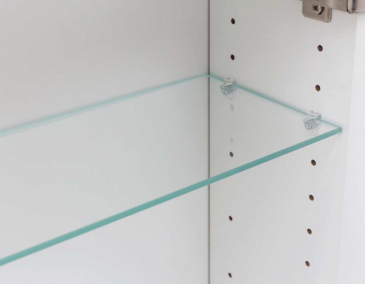 Spiegelschrank Milla II in Weiß - Edelstahlfarben/Weiß, MODERN, Glas/Holzwerkstoff (100/64/20cm) - Mömax