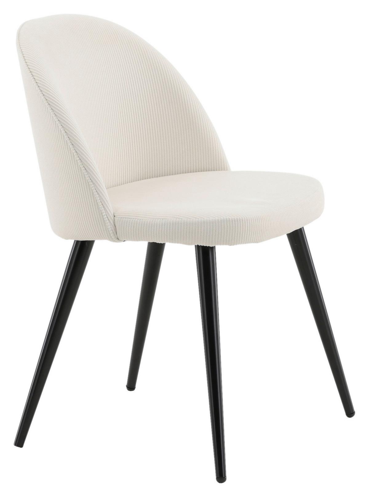 STUHL-SET VELVET - Beige/Schwarz, Design, Textil/Metall (50/77/48cm) - Livetastic