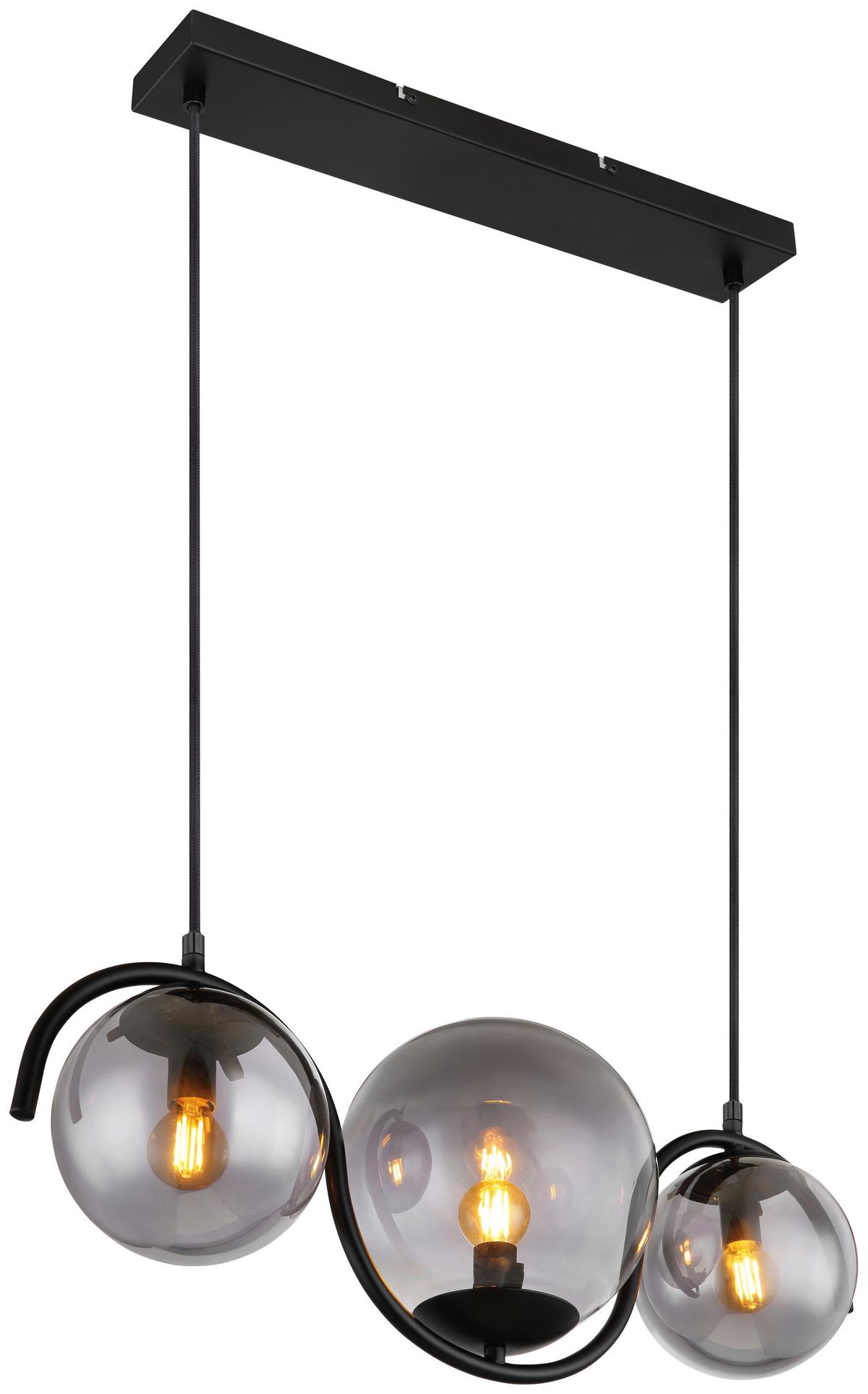 LAMPA WISZĄCA PORRY SCHWARZ - czarny, Basics, metal/szkło (60/20/120cm) - Globo