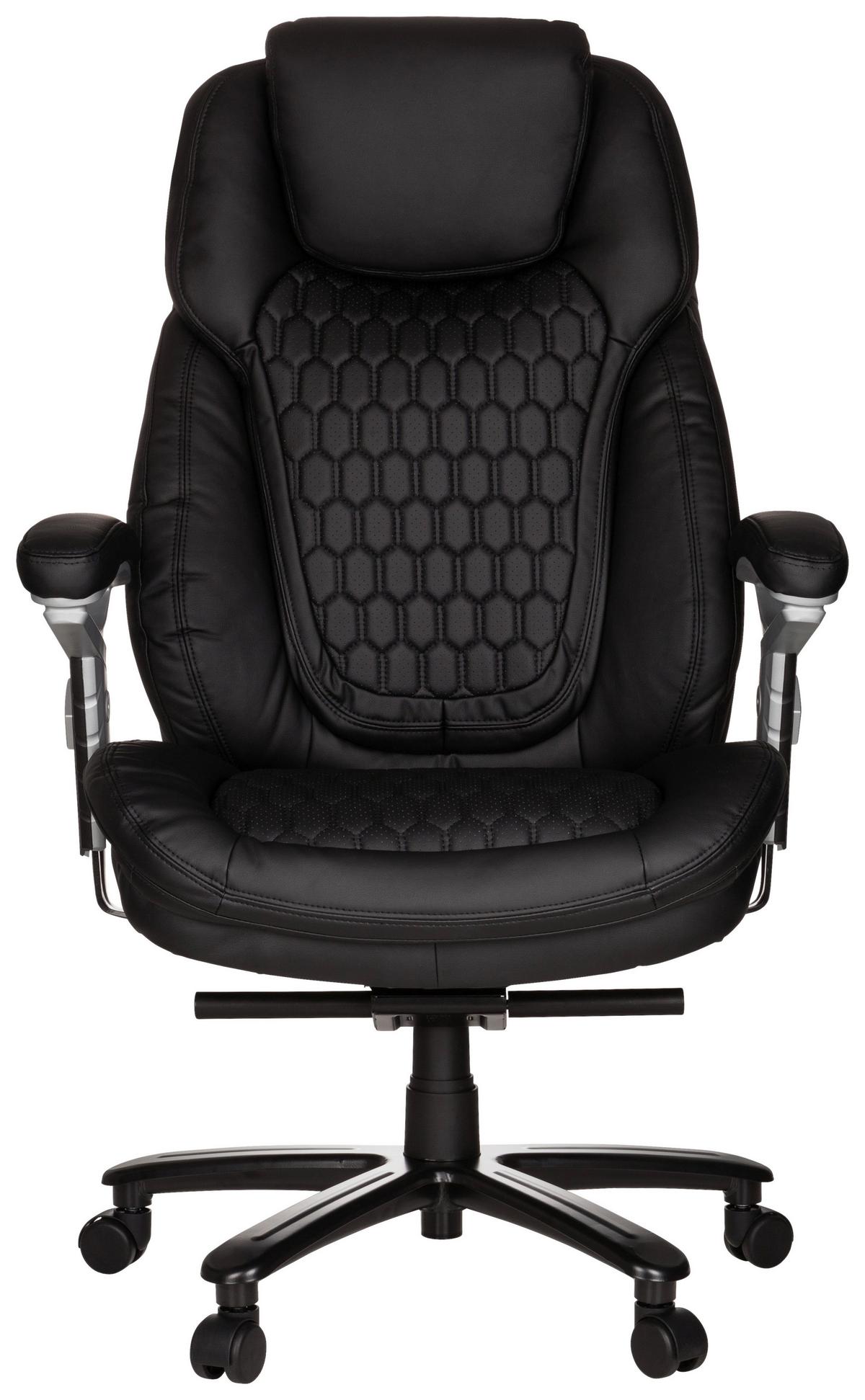 Pisarniški Stol Pullmann, Črna - srebrne barve/črna, Moderno, kovina/umetna masa (73/138/85cm) - MID.YOU