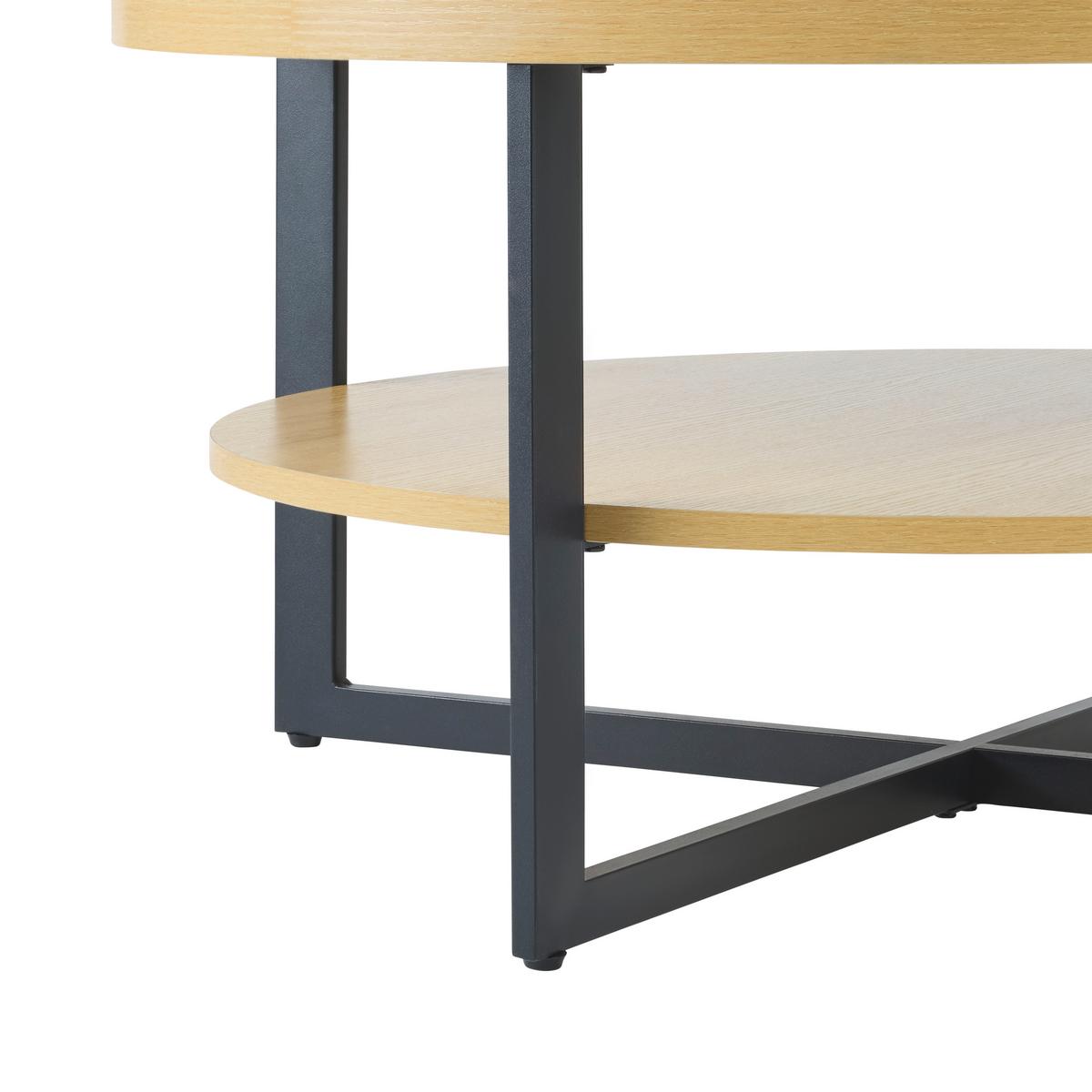 Stolić Rondo - hrast Artisan/crna, Konvencionalno, drvni materijal/metal (80/40/80cm) - Modern Living