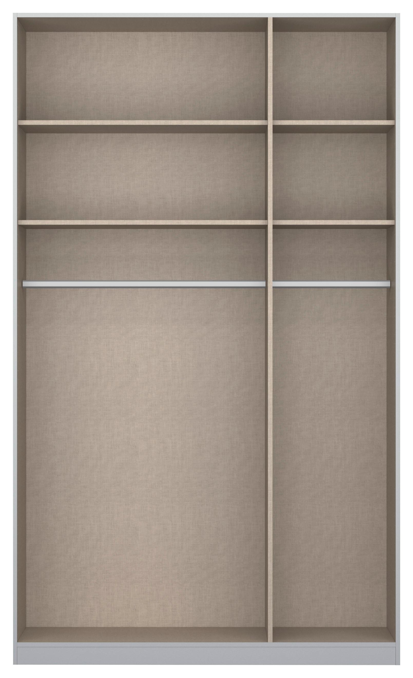 Dulap cu uși rotative ALABAMA - argintiu/gri deschis, Modern, material pe bază de lemn (136/229/54cm)