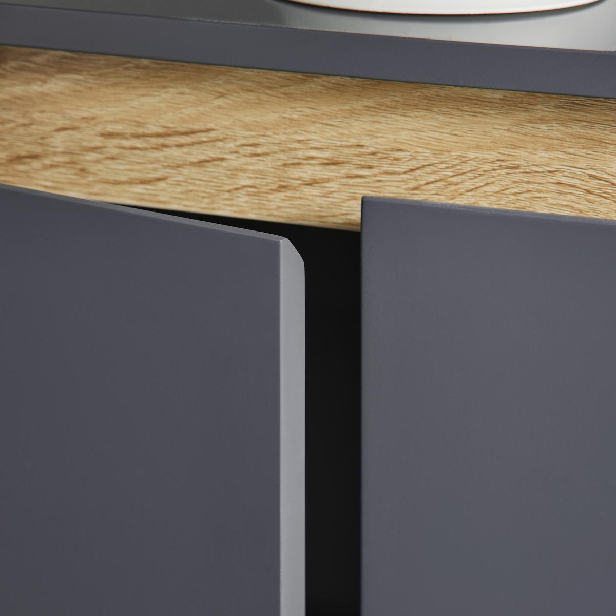 Waschbeckenunterschrank Massimo Grau ca. 60x59x30 cm - Dunkelgrau/Silberfarben, MODERN, Kunststoff (60/59/30cm) - Bessagi Home