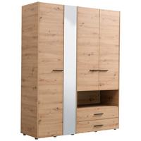 Kleiderschrank in Eiche Artisan - Schwarz/Eiche Artisan, KONVENTIONELL, Holzwerkstoff/Kunststoff (161/205,5/54cm) - Mömax