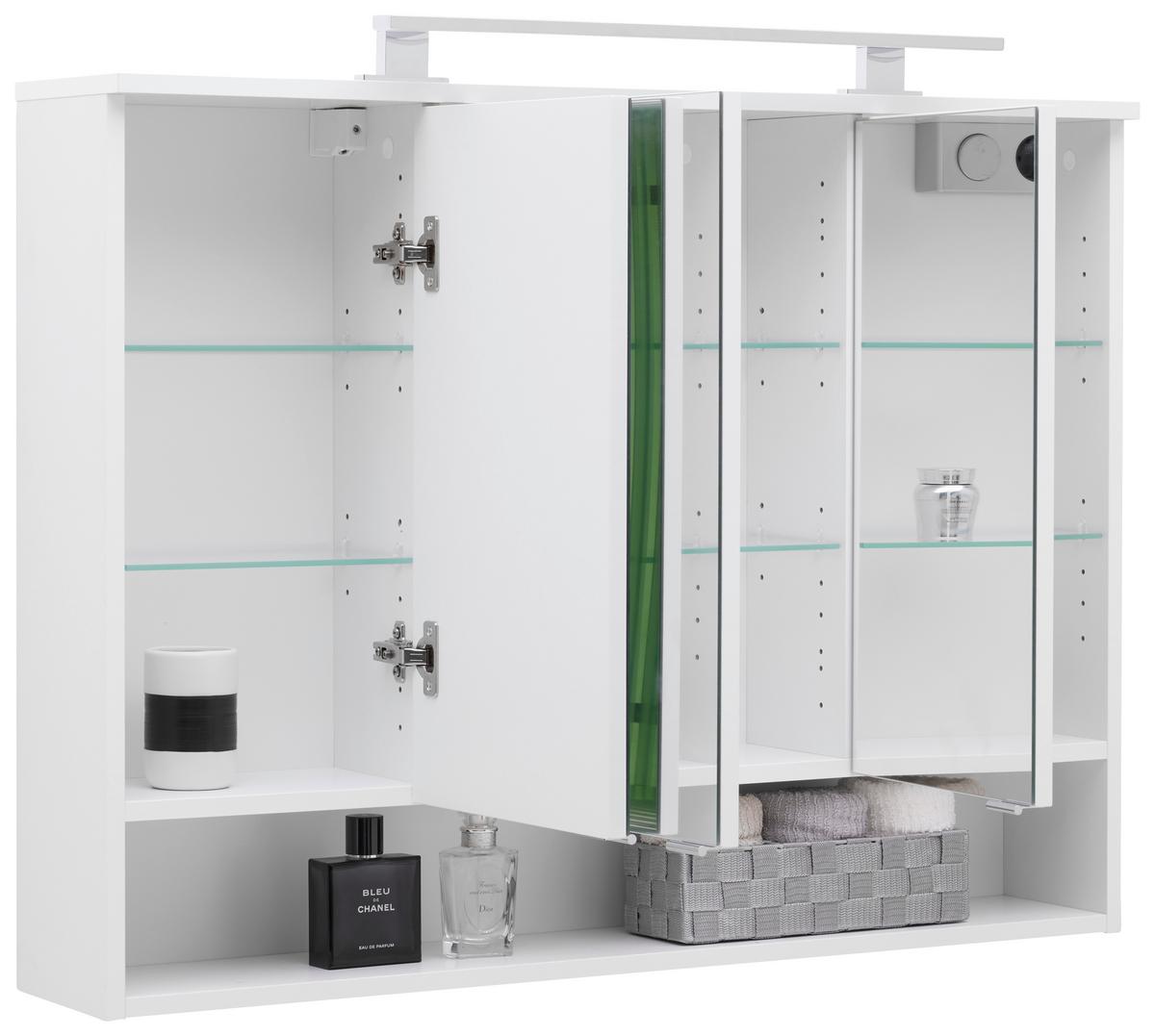 Element S Ogledalom Fresh - bijela/boje kroma, Konvencionalno, staklo/drvni materijal (100/75/20cm) - Modern Living