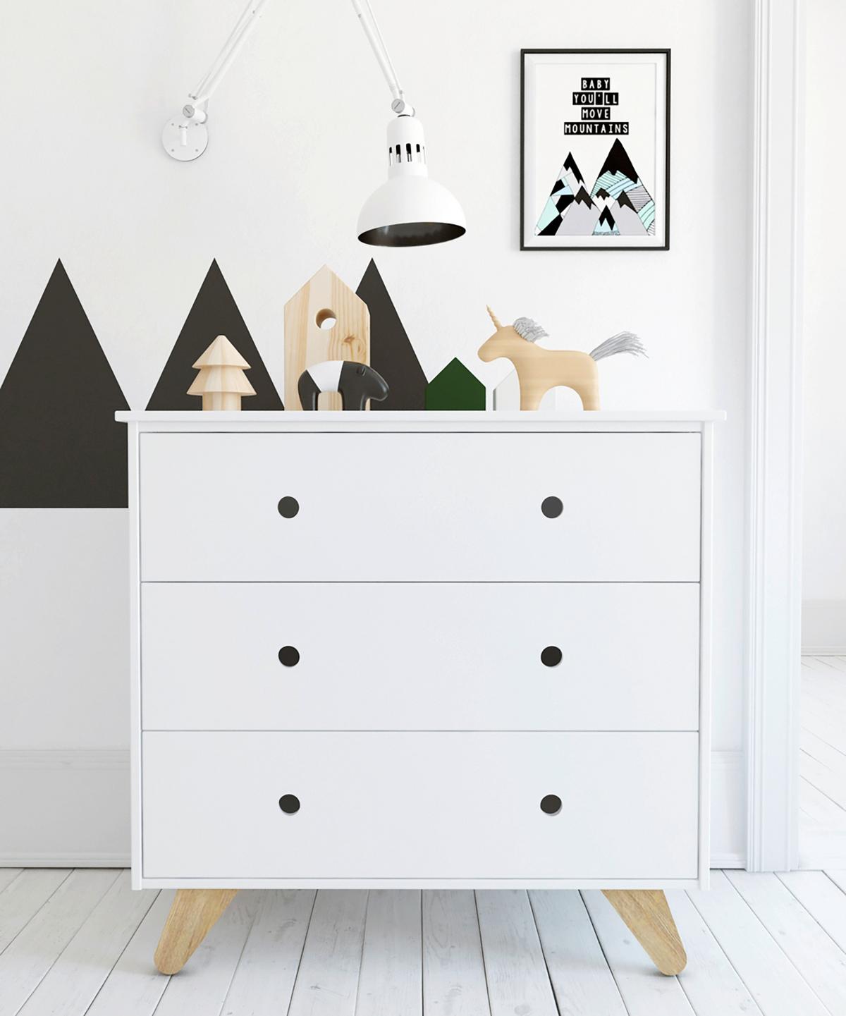Kommode Weiß - Weiß/Naturfarben, Design, Holz/Holzwerkstoff (95/90/50cm) - Livetastic