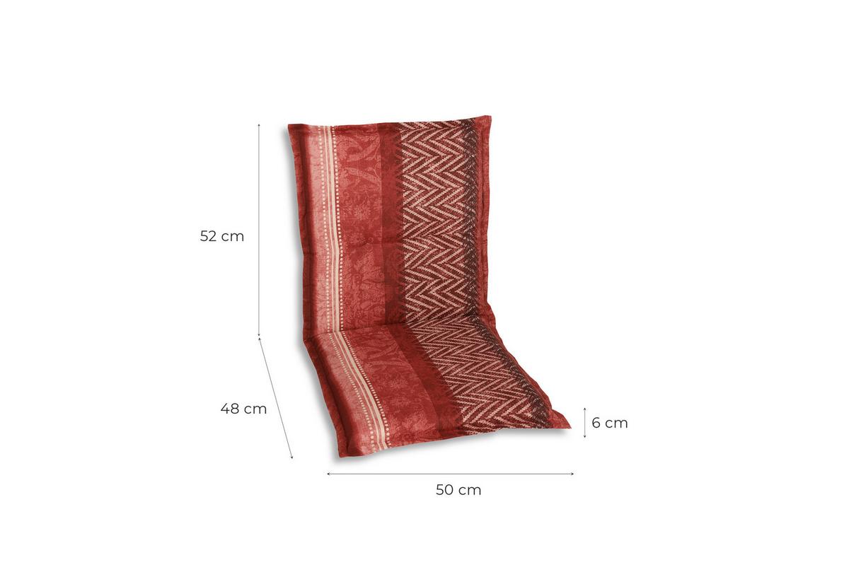 Sesselauflagenset 2-Teilig Rot/Schwarz - Rot/Schwarz, Basics, Textil (50/6/100cm)