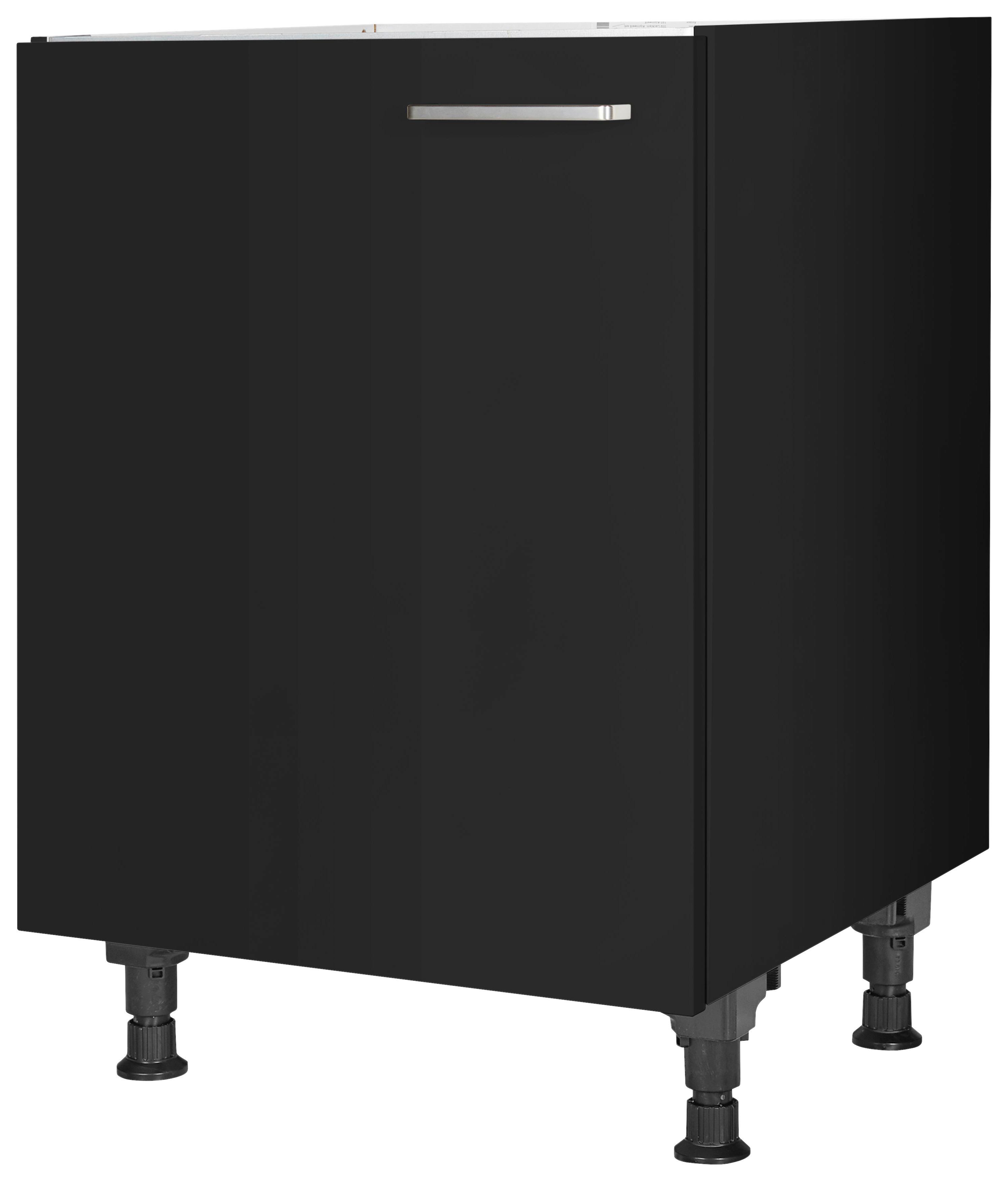 Spülenunterschrank Touch Schwarz - Edelstahlfarben/Schwarz, MODERN, Holzwerkstoff/Metall (60/87/56cm) - Nobilia