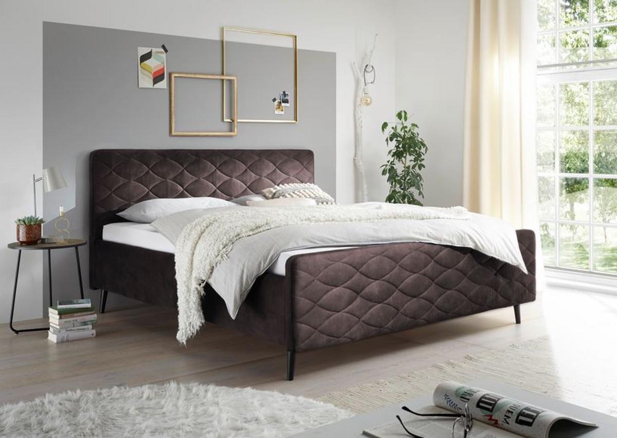 Polsterbett Mario A ca. 180x200 cm Dunkelgrau - Dunkelgrau, Basics, Holz/Holzwerkstoff (180/200cm) - MID.YOU