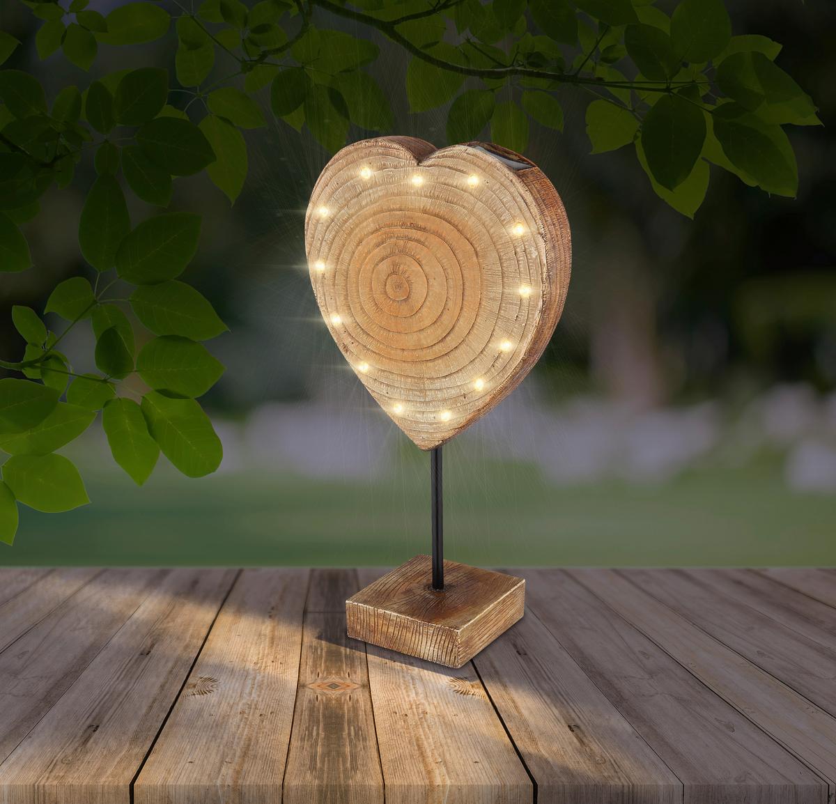Solarna Svetilka Love, S Sijalko - črna/rjava, Natur, kovina/umetna masa (19/9,5/50cm) - Globo