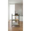 HYLLA AZRA II -SB- - svart/naturfärgad, Modern, metall/naturmaterial (39/70/32,5cm) - Mömax