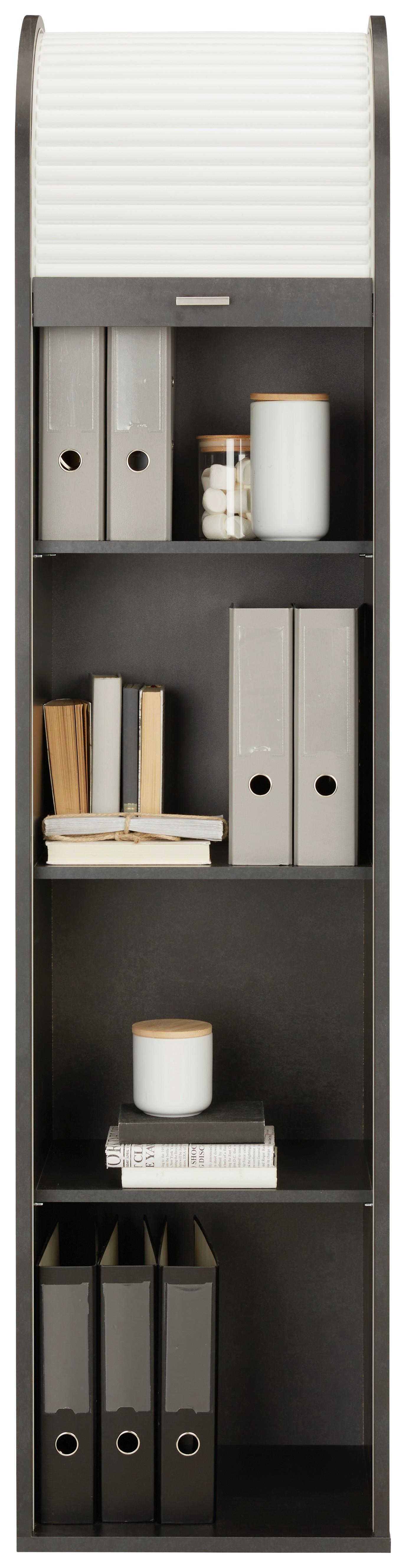 Rolloschrank Mister Office Schwarz/Weiss - Weiss/Schwarz, Modern, Holzwerkstoff (46/192/44cm) - Mömax