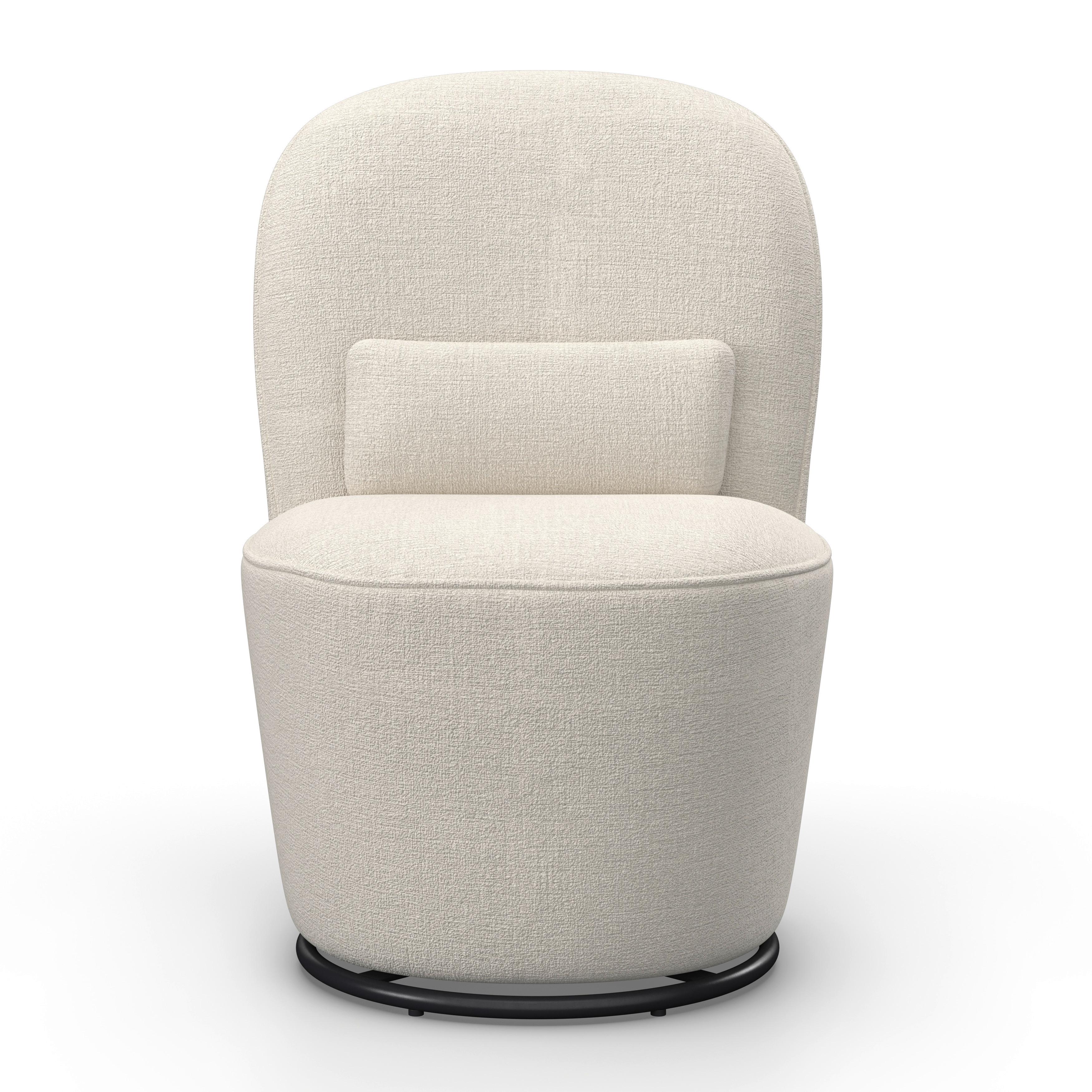 STOL MED ARMSTÖD VITTORE - beige/cremefärgad, Modern, metall/trä (56/83,5/62cm) - Bessagi Home