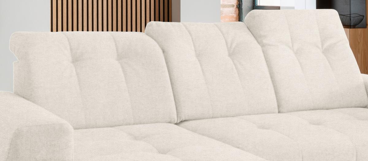 WOHNLANDSCHAFT SANO - Creme/Schwarz, MODERN, Textil/Metall (180/337/200cm) - Livetastic