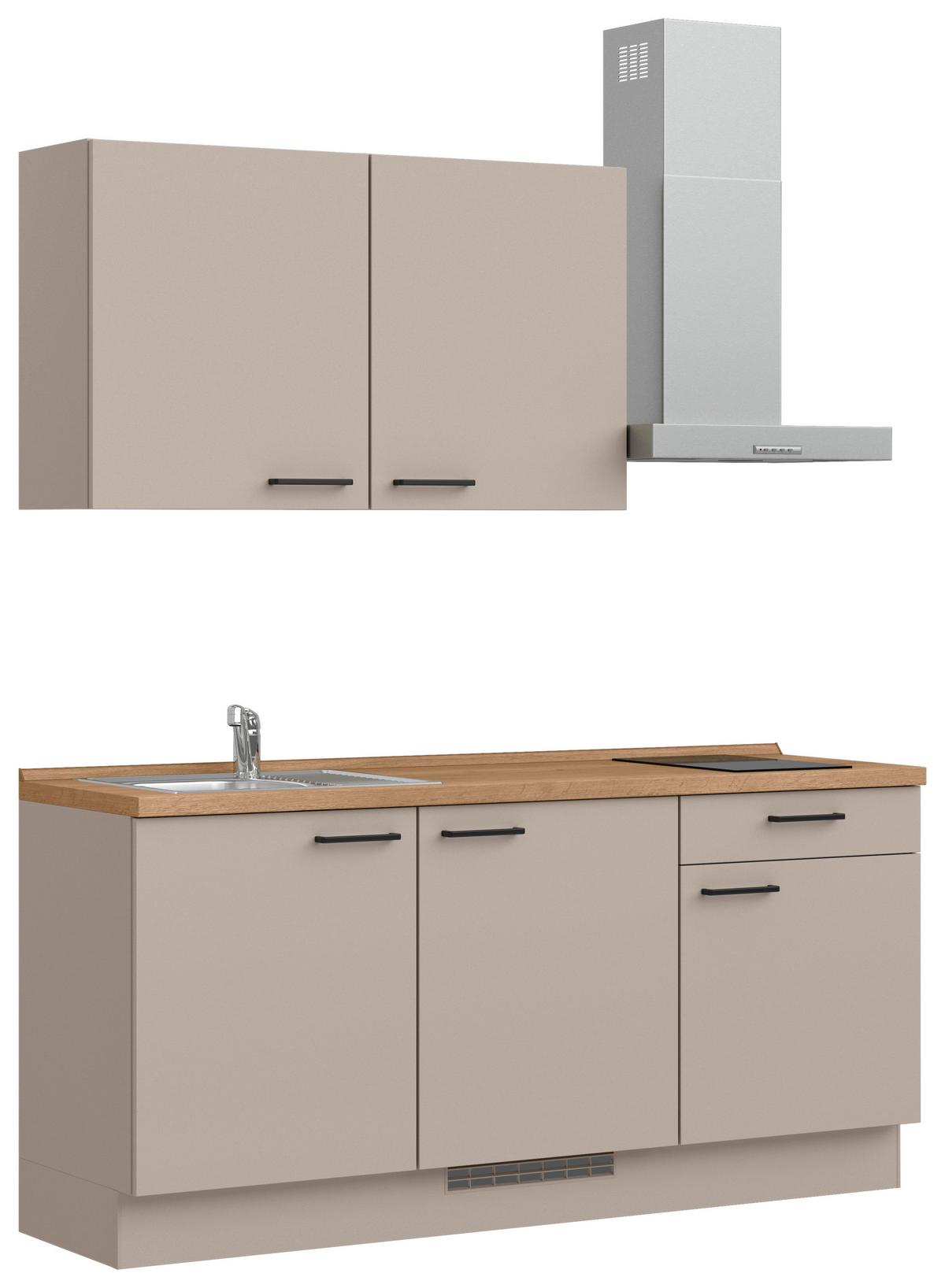 Küchenleerblock Easytouch Low o. Geräte Sandfarben - Sandfarben/Eichefarben, MODERN, Holzwerkstoff/Metall (180cm) - Nobilia