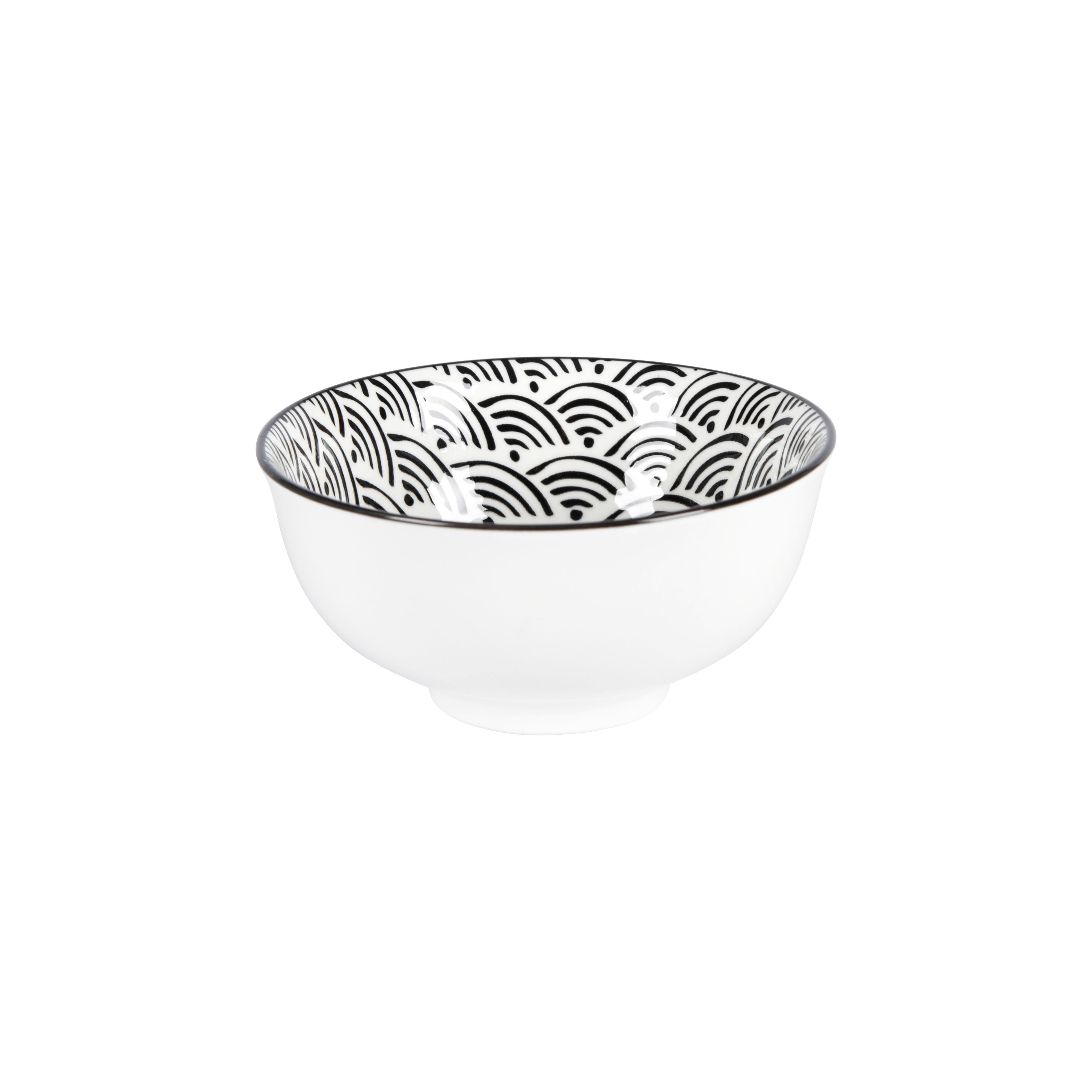 Dipschale Shiva in Schwarz/Weiß Ø ca. 11,8cm - Weiss/Schwarz, Lifestyle, Keramik (11,7/5,6cm) - Mömax