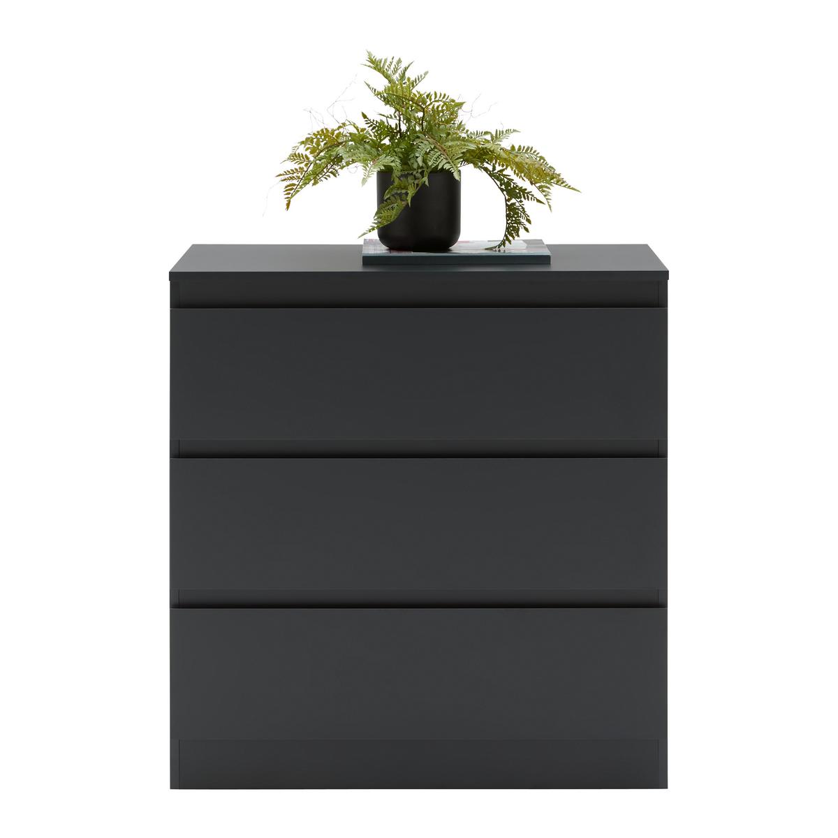Komoda Mara - boje srebrnog hrasta/crna, Konvencionalno, drvni materijal/plastika (77/80/42cm) - Modern Living