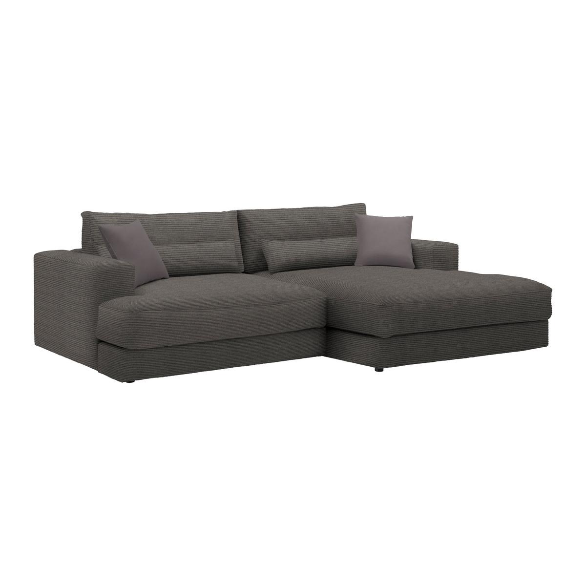 Ecksofa Fabiona rechts Braun - Braun, Modern, Holz (268/85/194cm) - Premium Living