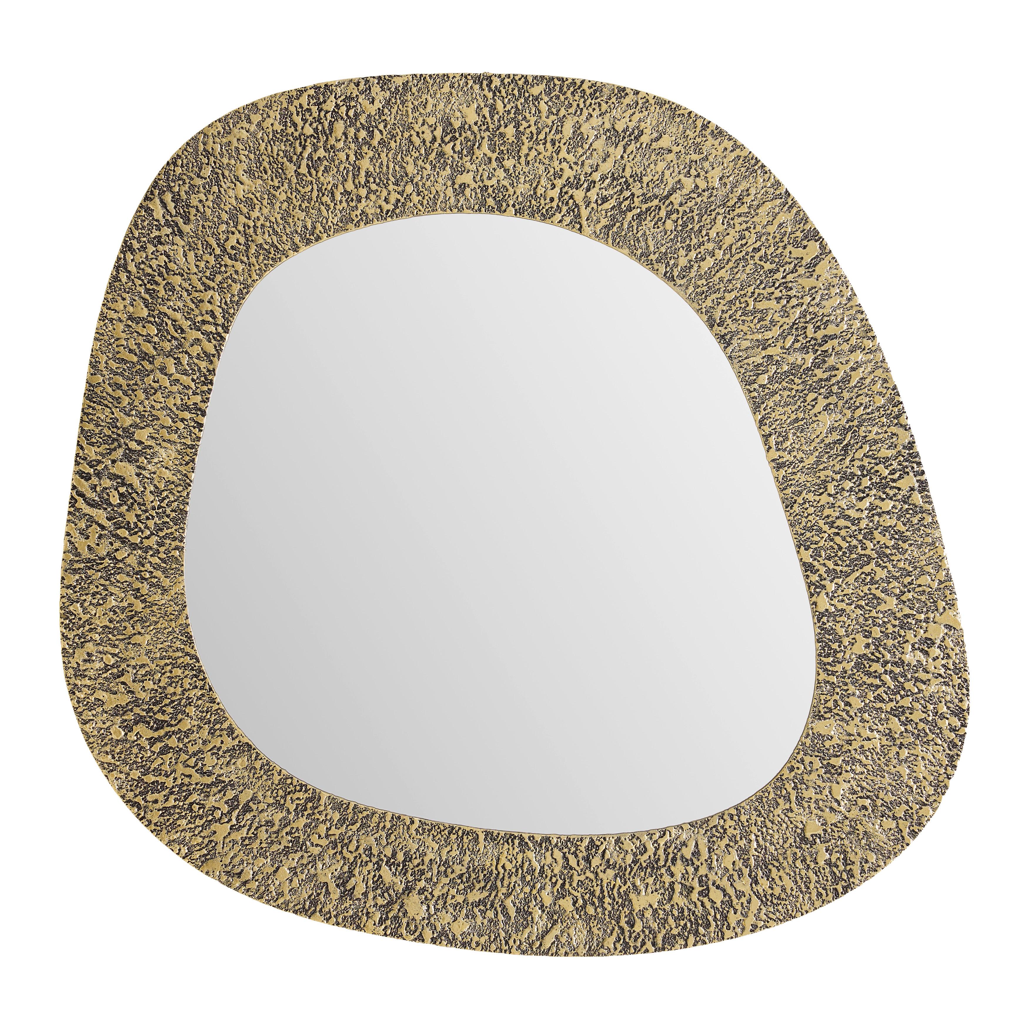 Ogledalo Ramya - zlatno-smeđa, Lifestyle, staklo/drvni materijal (71/79/3cm) - Premium Living