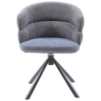 Armlehnstuhl Malia Grau - Schwarz/Grau, MODERN, Textil/Metall (58/83/62cm) - Premium Living