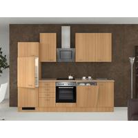 Kuhinjski Blok Z Aparati Nano, Barva Bukve - barve nerjavečega jekla/barve bukve, Moderno, umetna masa/leseni material (280cm) - FlexWell