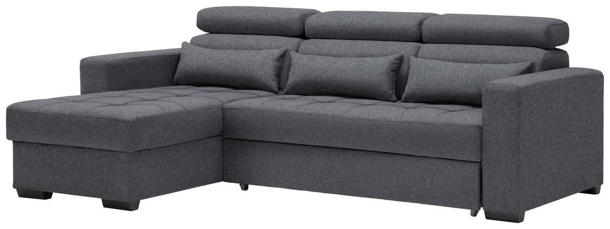 NAROŻNIK MONSON - czarny/kolor grafitowy, Design, tworzywo sztuczne/tkanina (179/240cm) - Carryhome