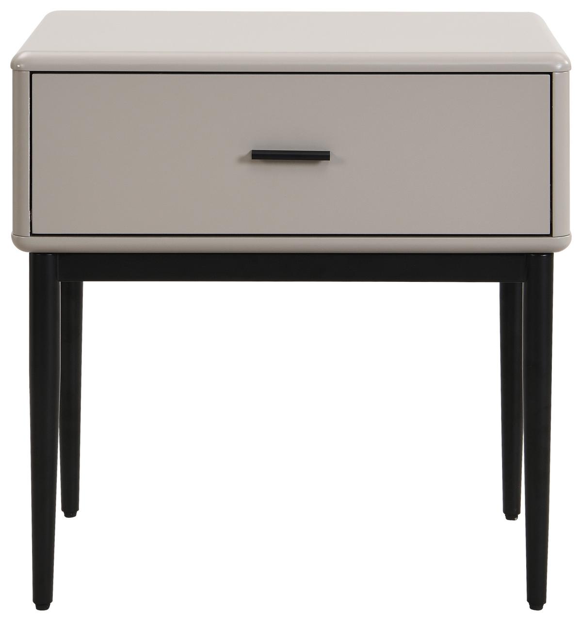 SZAFKA NOCNA TEMPICO - jasnoszary/czarny, Modern, materiał drewnopochodny/metal (54/55/40cm) - Livetastic