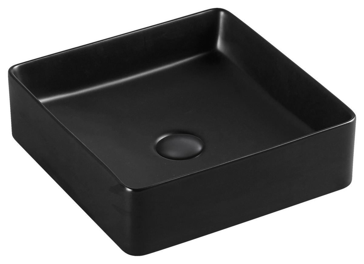 Mosdókagyló K424b - fekete, Design, kerámia (40,5/40,5/11,5cm)