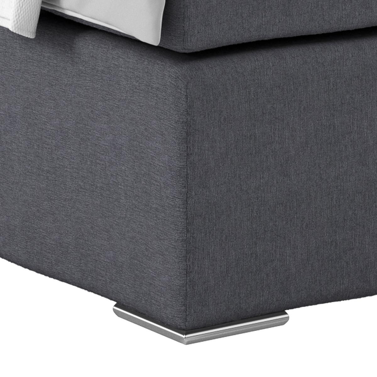 Boxspring Krevet Nero - boje kroma/antracit, Konvencionalno, tekstil/metal (140/200cm) - Best Price