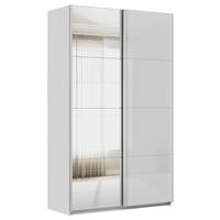 Ormar S Kliznim Vratima Feldkirch - siva visoki sjaj/srebrne boje, Moderno, staklo/drvni materijal (136/229/62cm) - Modern Living