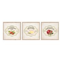 Bilderset Farmhouse Flavors Multicolor/Beige ca. 30x30cm - Beige/Multicolor, Basics, Holz/Papier (30/30/2.5cm)
