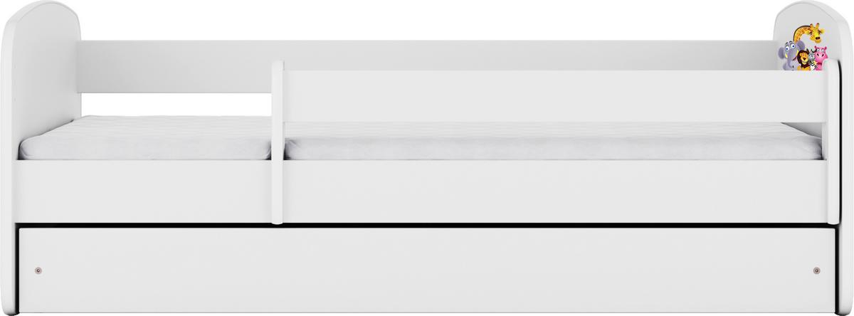 Otroška Postelja Babydreams, Bela, 80x160cm - bela/barve breze, Moderno, tekstil/leseni material (80/160cm) - MID.YOU