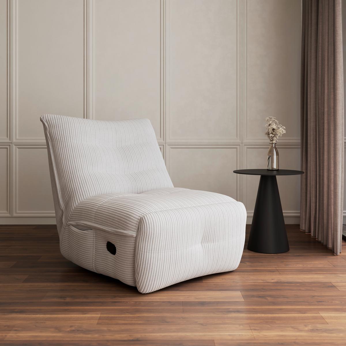 Počivalnik Alura, Krem - črna/krem barve, Moderno, kovina/tekstil (90/92/90cm) - Bessagi Home