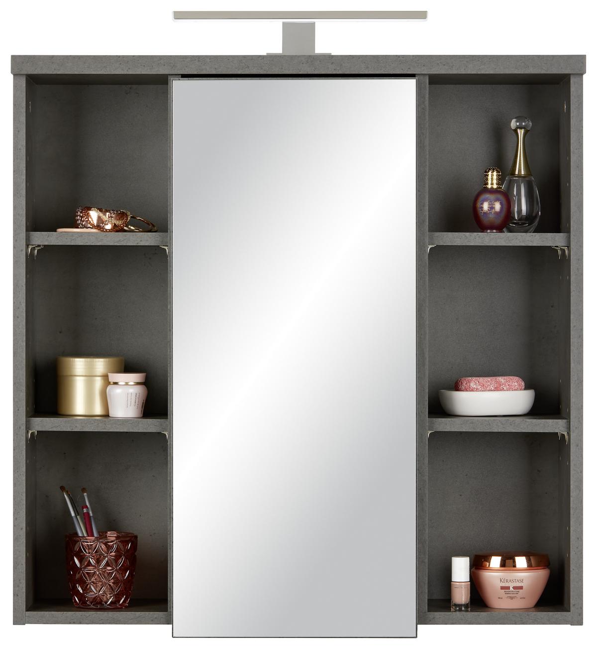 Omara Z Ogledalom Veris -Top-, Temno Siva - temno siva/črna, Konvencionalno, kovina/umetna masa (69/68/20cm) - Mömax