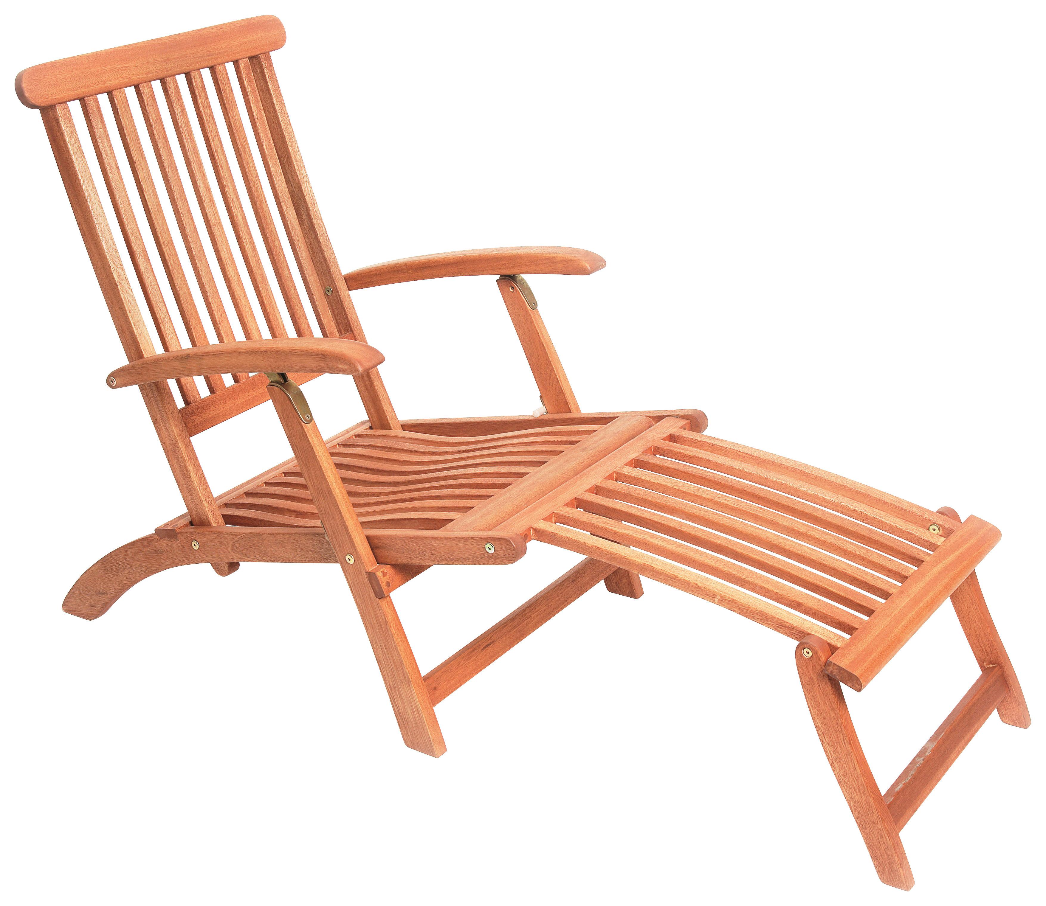 Garten-Relaxliege Deckchair aus Eukalyptus Natur - Naturfarben, KONVENTIONELL, Holz (58/92/144cm) - Gardenson