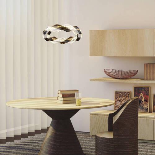 LED-HÄNGELEUCHTE 67318H - Klar, Design, Kunststoff/Metall (37,5/130cm) - Globo