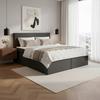 BOXSÄNG LUCY 2 - mörkgrå/svart, Modern, trämaterial/trä (180/200cm) - Bessagi Home