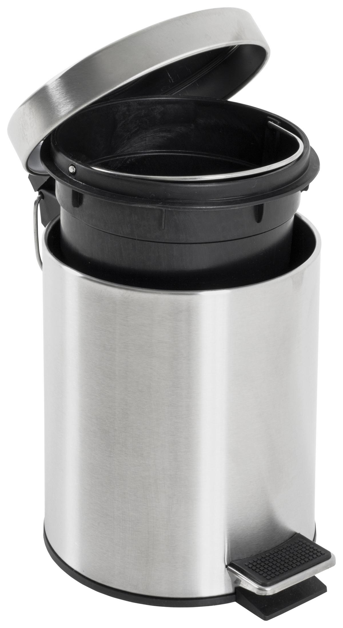 Coș de gunoi pentru cosmetice Kosmo - culoare inox/negru, Konventionell, plastic/metal (17/24cm)