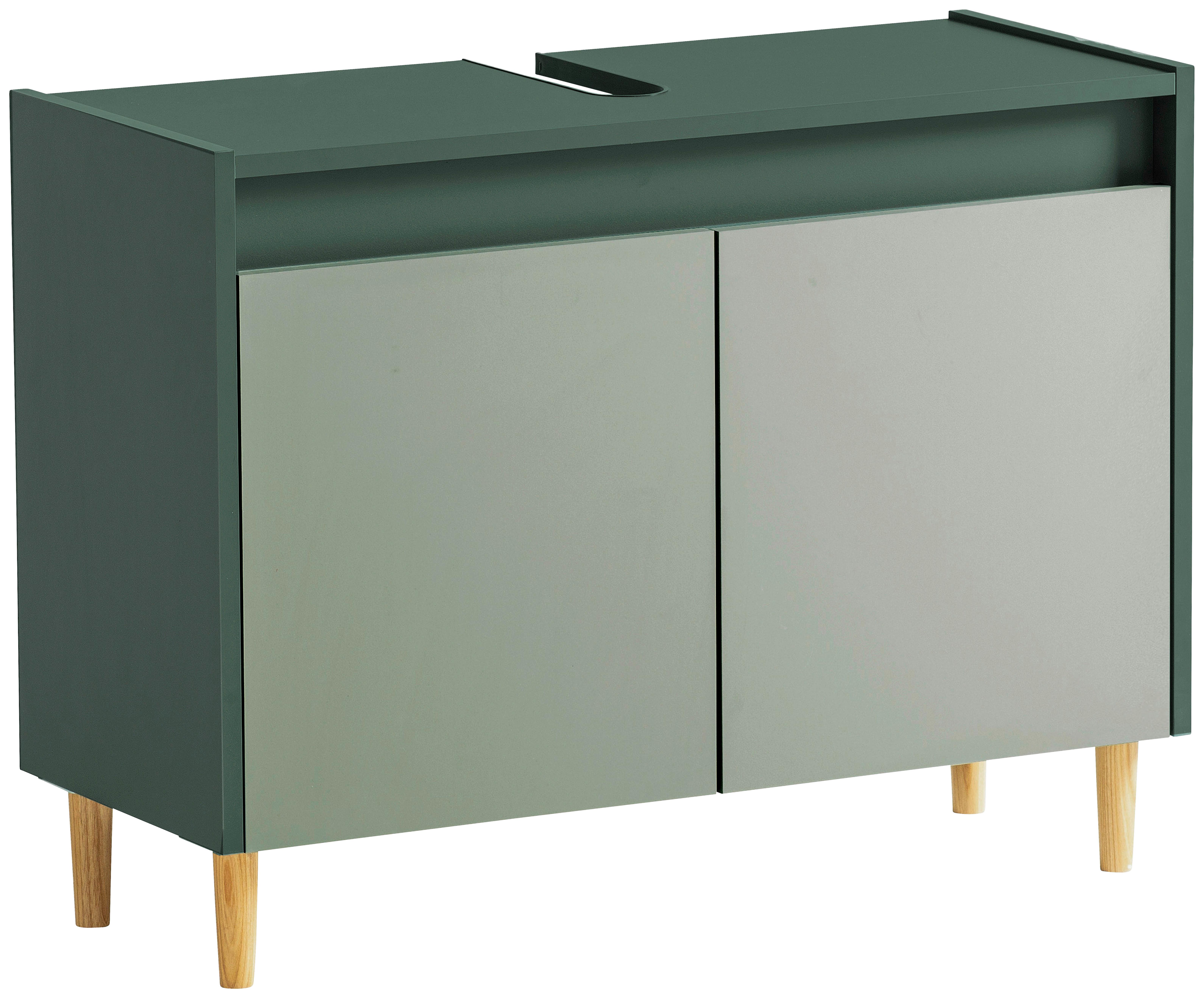 Waschbeckenunterschrank Lovis Dunkelgrün - Waldgrün/Eschefarben, MODERN, Holz/Holzwerkstoff (80,0/60,0/33,0cm) - MID.YOU