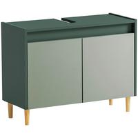 Waschbeckenunterschrank Lovis Dunkelgrün - Waldgrün/Eschefarben, MODERN, Holz/Holzwerkstoff (80,0/60,0/33,0cm) - MID.YOU