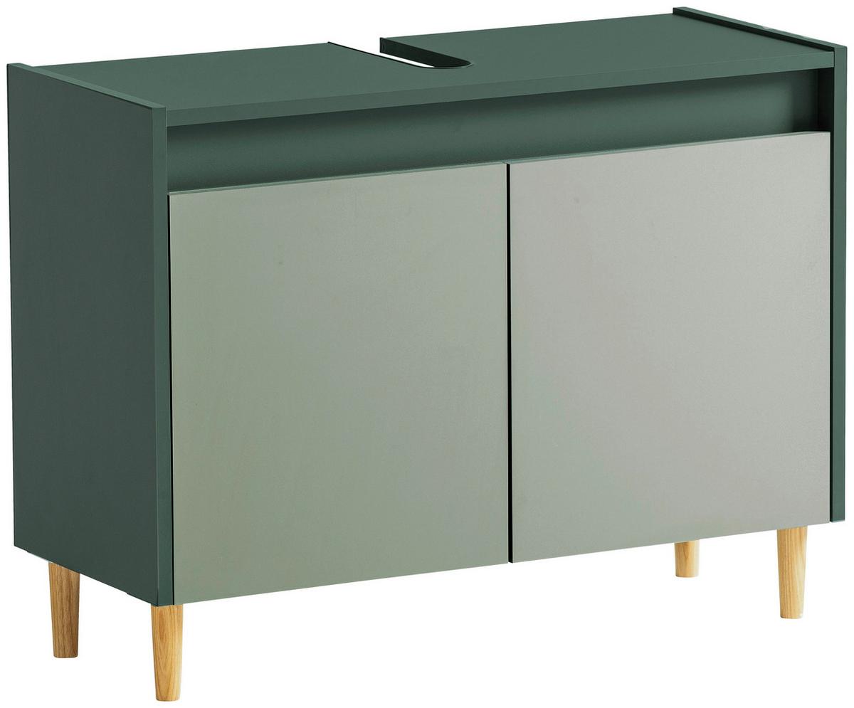 Waschbeckenunterschrank Lovis Dunkelgrün - Waldgrün/Eschefarben, MODERN, Holz/Holzwerkstoff (80,0/60,0/33,0cm) - MID.YOU