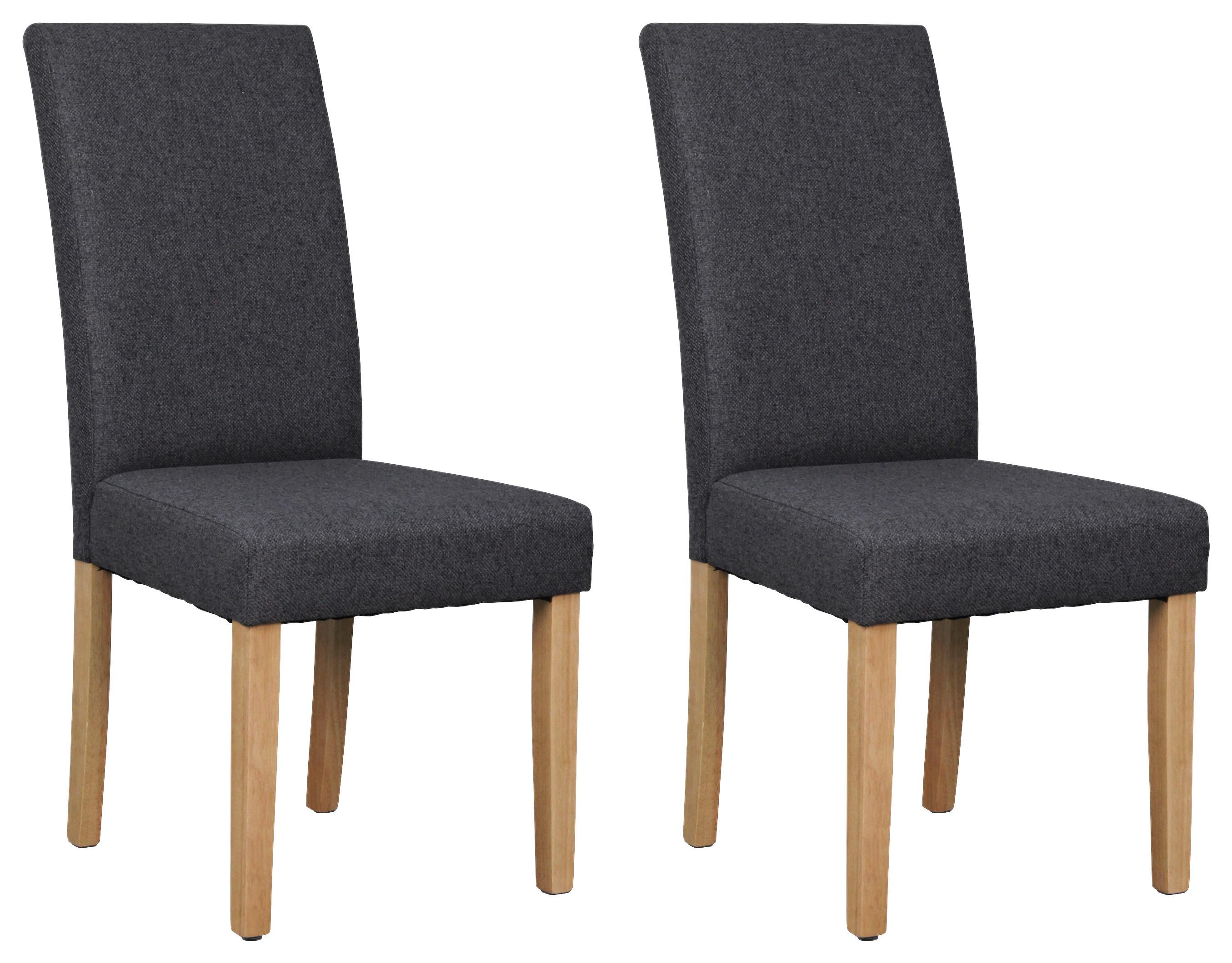 STUHL-SET ELIAS - Dunkelgrau/Schwarz, MODERN, Holz/Textil (47/99,5/60cm) - MID.YOU