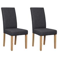 STUHL-SET ELIAS - Dunkelgrau/Schwarz, MODERN, Holz/Textil (47/99,5/60cm) - MID.YOU